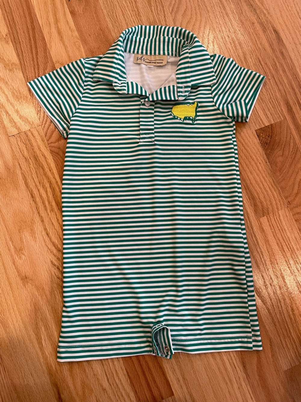 Children's Master’s Inspired Green Striped One-Piece Bodysuit